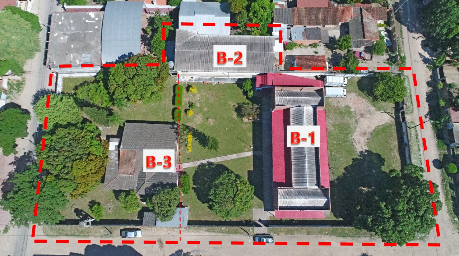 Vista aérea de la propiedad